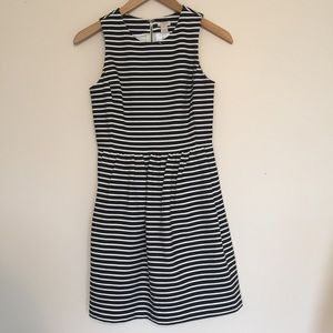 NWT J. Crew dress black white stripes sleeveless